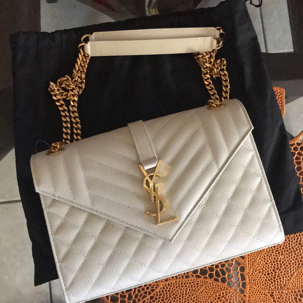 YSL medium envelope Blanc Vintage